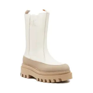 Кожаные ботинки челси на плоской платформе Calvin Klein, бежевый