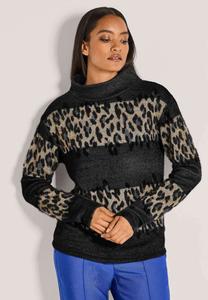 Джемпер MADELEINE LEO-DESIGN MIT STEHKRAGEN, Black Multicolor/Black