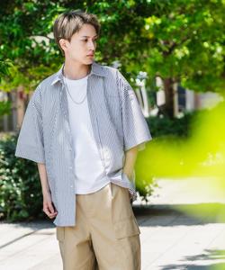 Полосатая рубашка с коротким рукавом