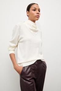 Свитер из мериносовой шерсти с шарфом Answear.Lab, бежевый