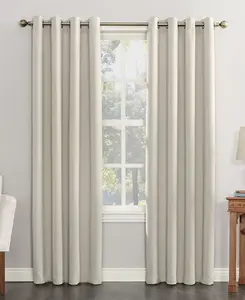 Энергосберегающая затемняющая шторная панель Saxon с люверсами Sun Zero, pearl