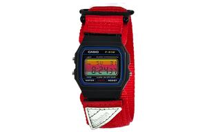CASIO Мужские часы Retrofit Series с кварцевым механизмом и нейлоновым ремешком, черный циферблат