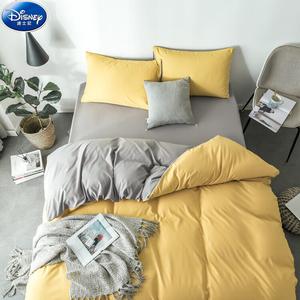 Disney Комплект постельного белья на 1.5-метровую кровать, 4 предмета, пододеяльник 200x230 см, средний серый + желтый