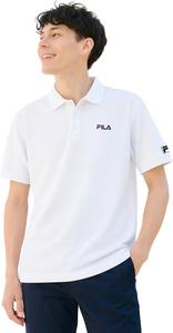 Мужская поло-рубашка FILA с коротким рукавом, однотонный хлопок, с оригинальным воротником, белый