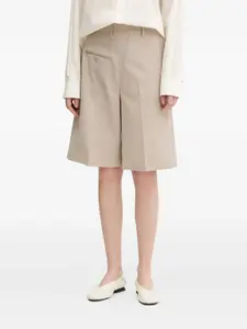 Шорты с карманами и складками MM6 Maison Margiela, нейтральный