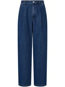 Широкие джинсы со складками Studio Tomboy, синий