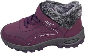 Женские ботинки с меховой подкладкой, теплые зимние сапоги для снега, классические уличные походные ботинки, шнуровка, противоскользящие снежные ботинки Generic, A02-Purple