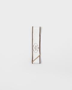 Узкий шарф из жаккардового шелкового твила с принтом Prada, коричневый