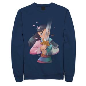 Мужской флисовый свитер с портретом в стиле аниме «Дисней Мулан» Licensed Character