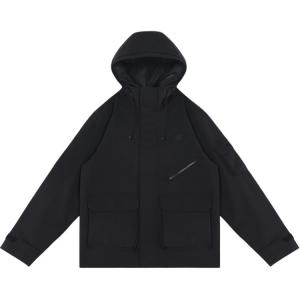 New Balance Черная мужская худи с капюшоном минималистичного стиля с большими карманами, Black