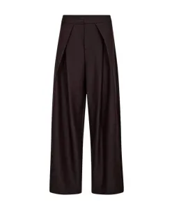 Брюки в складку коричневого цвета в тонкую полоску. Co'Couture, коричневый