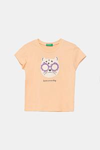Футболка из хлопка для детей United Colors Of Benetton, оранжевый
