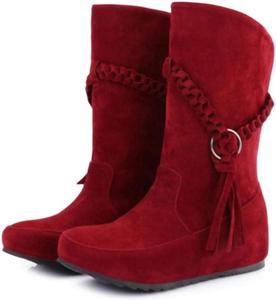 Женские формальные туфли с шнуровкой, с круглым носком и без застежки FAZAIQILUO, Wine Red