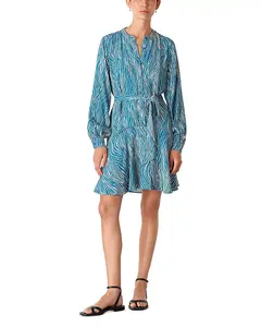 Мини-Платье с зебровым принтом и складками Whistles, синий