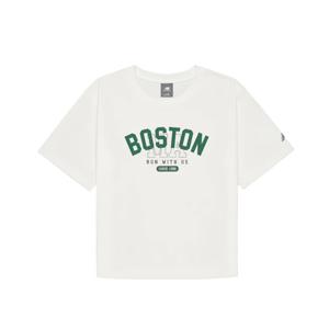 New Balance Футболка с удлиненным плечом женская white