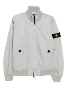 Бомбер с нашивкой-логотипом Stone Island, серый