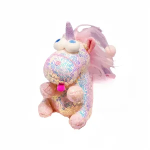 Плюшевый кулон с единорогом из грубого пайеток, радужная ангел-пони, высота 13см 77 SEVEN DREAM, белый