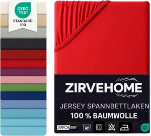 Простыня на резинке 140x200-160x200 см - Джерси, 100% хлопок - Простыня Comfort для матрасов глубиной до 30 см, красная Yadetextil