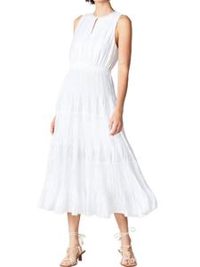 Белое бесшовное плиссированное макси-платье Current air