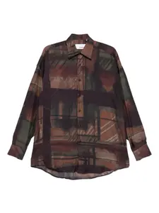 Рубашка с абстрактным принтом Costumein, коричневый
