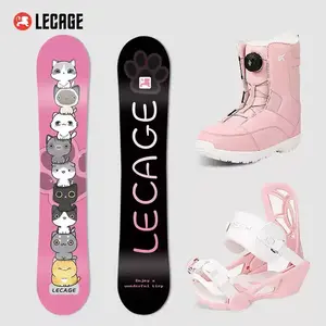 Детский сноуборд LECAIGE All-Mountain, набор Pink Cat с экипировкой, 100см