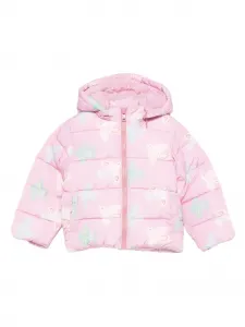 Стеганая куртка с птичьим принтом Stella McCartney Kids, розовый