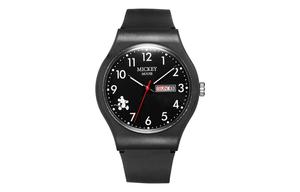 Disney Часы Mickey Family Series Quartz Movement Silicone Strap Watch Unisex Black Dial