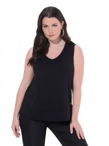 Ulla Popken Черный вязаный топ