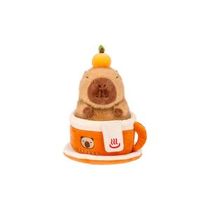 Мягкая игрушка капибара с кофе, высота 22 см BALITU