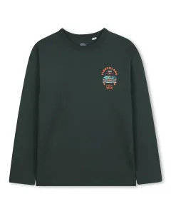 Детская футболка зеленого цвета из хлопка Timberland