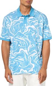 BOSS Мужская поло с принтом из хлопка с коротким рукавом, Blue Paisley