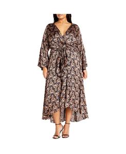 Женское длинное платье с завязками спереди в форме веера CITY CHIC, Nile fan