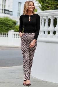 Зауженные брюки с геометрическим принтом Sosandar, черный