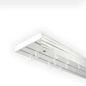 SN DECO GROUP Карниз для штор "Карниз SH (1) с панелью 5 см", 3 направляющие, фиксированный размер 540 см, белый/пепельный
