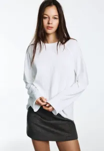 Футболка с длинными рукавами реглан Pull&Bear, White