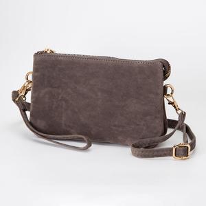 Простая клатч-сумка через плечо из искусственной замши FASHNZFAB, серый