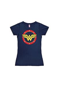 Новая футболка для девочек DC — Wonder Woman — круг с логотипом LOGOSHIRT, темно-синий