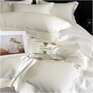 YUSIWOAL Комплект постельного белья однотонный из египетского хлопка 1000TC с роскошной вышивкой