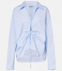 Собранная хлопковая рубашка Prada, Light Blue