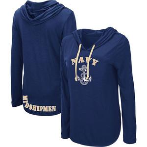 Женская футболка с длинным рукавом и капюшоном navy midshipmen my lover Colosseum