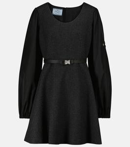 Мини-платье в клетку Prada, Antracite+Nero