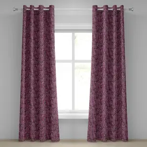 Штора на люверсах ABAKUHAUS Розовая зебра, связка зебр, создающая современный оригинальный рисунок, декоративные двухпанельные шторы, 280 см x 245 см, цвет: черный, розовый, бледно-лиловый Abakuhaus