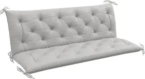 Подушка для трехместной скамейки Outsunny, 150x98x8 см, подушка для скамейки с завязками, подушка для сиденья, подушка для стула на улицу/в помещение, подушка для сиденья, подушка для садовой мебели, садовая скамейка, голливудские качели, светло-серый