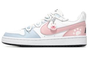 Nike Кроссовки для скейтбординга Court Borough Pink Paw Sweetheart Low Top Kids' Blue White Pink для подростков