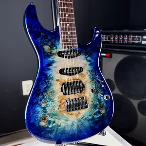 ESP Custom Shop Snapper CTM Бурый Тополь Nebula Blue Burst