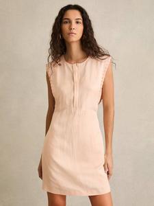 Бежевое мини-платье без рукавов Reiss, Peach