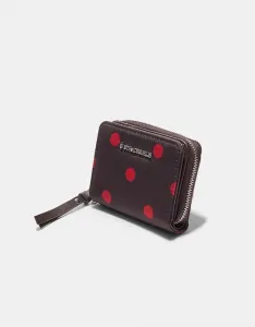 Коричневый кошелек для карт в горошек Stradivarius