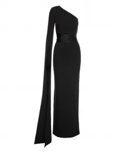 Платье-накидка макси на одно плечо V:PM ATELIER, черный
