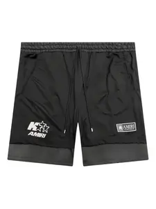 Баскетбольные шорты с сетчатым принтом логотипа AMIRI, черный