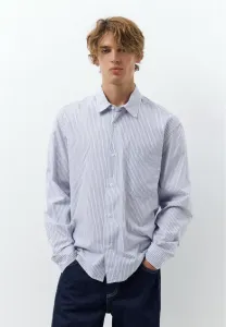 Полосатая рубашка с длинными рукавами Pull&Bear, Light Blue